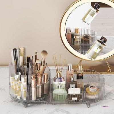 Cosmetics Storage Box Large Capacity Rotatable Dresser Table Lipstick Skin Care Products Transparent Rack Acrylic